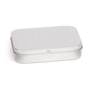 Medium Hinged Lid Storage Tin 110mm x 80mm x 24mm