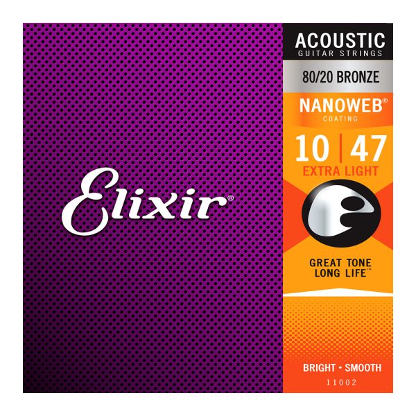 Elixir 11002 Acoustic Nanoweb 80/20 Bronze Extra Light ( 10-47 )