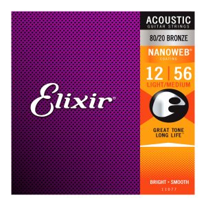 Elixir 11077 Acoustic Nanoweb 80/20 Bronze Light /Medium ( 12-56 )