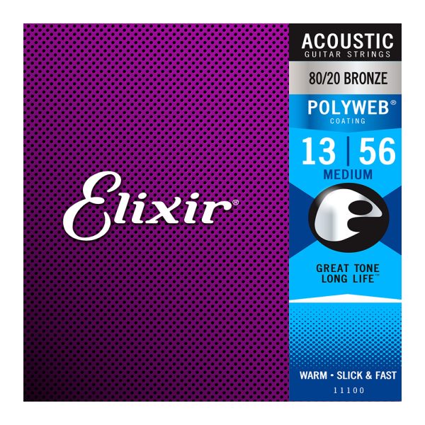 Elixir 11100 Acoustic Polyweb 80/20 Bronze Medium ( 13-56 )