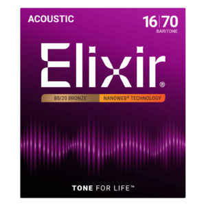Elixir 11306 Acoustic Nanoweb 80/20 Bronze Baritone 6 String ( 16-70 )