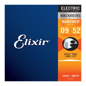 Elixir 12007 Electric Nanoweb Nickel 7 String Super Light ( 9-52 )