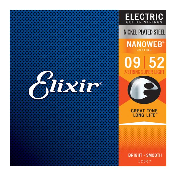 Elixir 12007 Electric Nanoweb Nickel 7 String Super Light ( 9-52 )