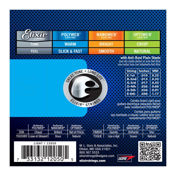 Elixir 12050 Electric Polyweb Nickel Light ( 10-46 ) - Image 2