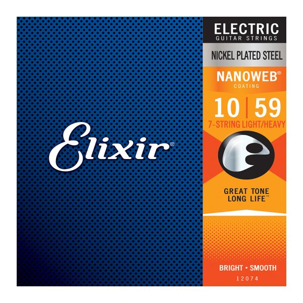 Elixir 12074 Electric Nanoweb Nickel 7 String Light/Heavy ( 10-59 )