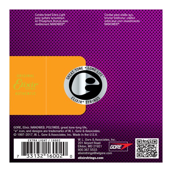 Elixir 16002 Acoustic Nanoweb 92/8 Phosphor Bronze Extra Light ( 10-47 ) - Image 2