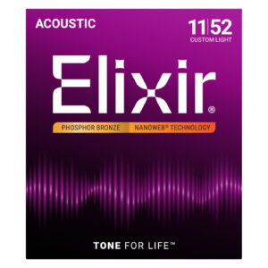 Elixir 16027 Acoustic Nanoweb 92/8 Phosphor Bronze Custom Light ( 11-52 )