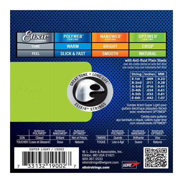 Elixir 19002 Electric OPTIWEB Nickel Super Light ( 9-42 ) - Image 2