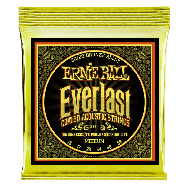 Ernie Ball 2554 Everlast Coated 80/20 Bronze Medium