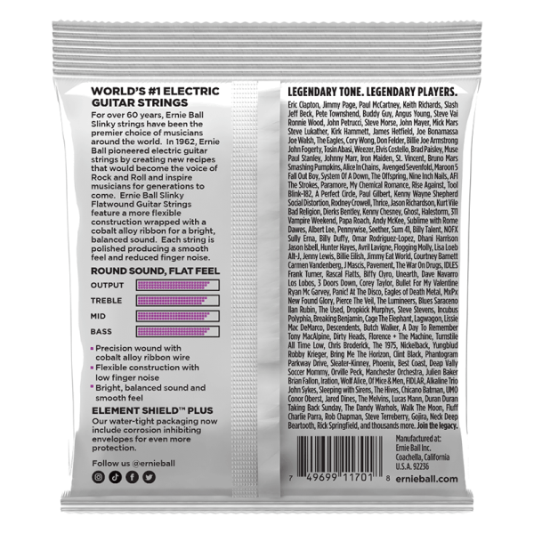 Ernie Ball 2590 - 11-48 Cobalt Flatwound Power Slinky - Image 2