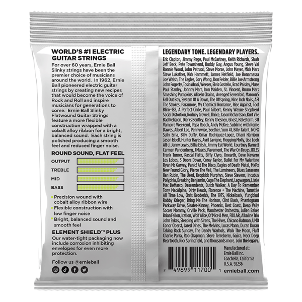 Ernie Ball 2591 - 10-46 Cobalt Flatwound Regular Slinky - Image 2