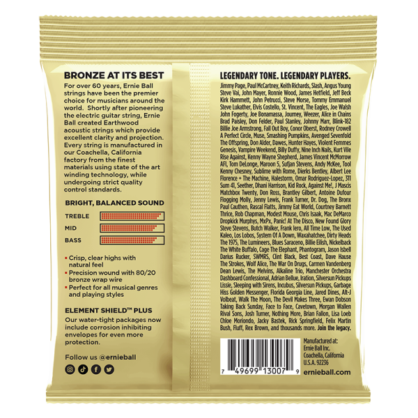 Ernie Ball 3007 Bronze Acoustic Custom Light - 3 Pack - Image 2