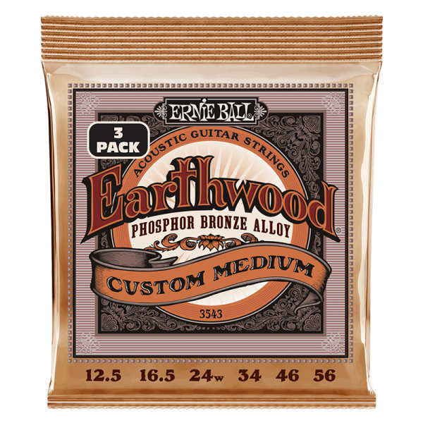 Ernie Ball 3543 Phosphor Acoustic Custom Medium - 3 Pack