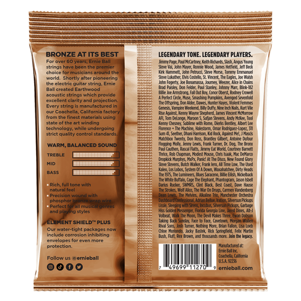 Ernie Ball 3543 Phosphor Acoustic Custom Medium - 3 Pack - Image 2