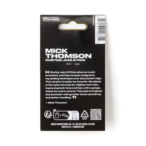 Dunlop Mick Thomson Custom Max Grip Jazz III 1.38mm - Player Pack - Image 2