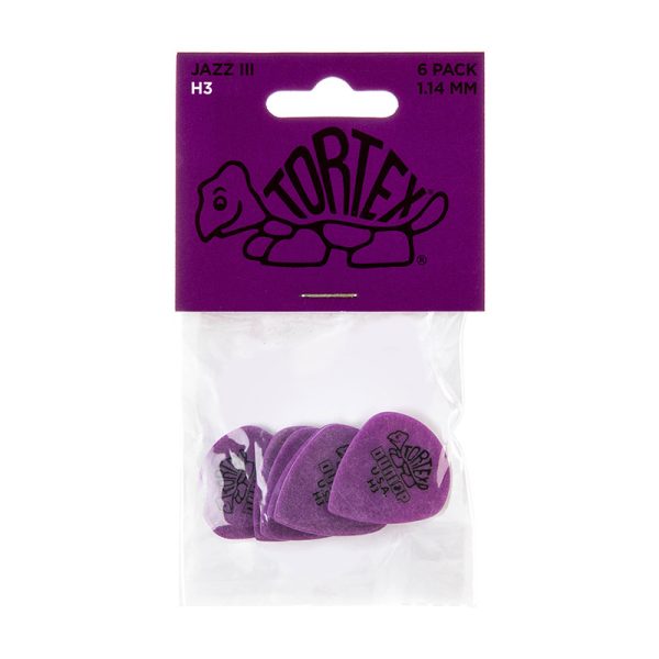 Dunlop Tortex Jazz Sharp Tip Heavy Purple - Player Pack