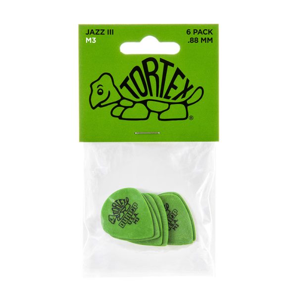 Dunlop Tortex Jazz Sharp Tip Medium Green - Player Pack