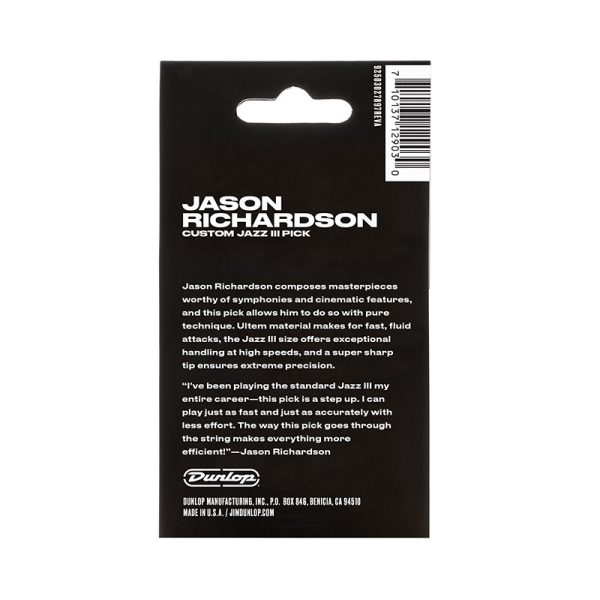 Dunlop Jason Richardson Custom Jazz III 1.38mm - Player Pack - Image 2