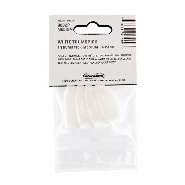 Dunlop Plastic Thumbpick White Medium - Player Pack - Image 2