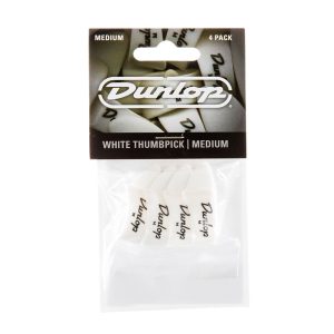 Dunlop Plastic Thumbpick White Medium - Player Pack
