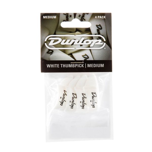 Dunlop Plastic Thumbpick White Medium - Player Pack