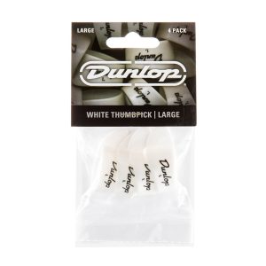 Dunlop Plastic Thumbpick White Large - Player Pack