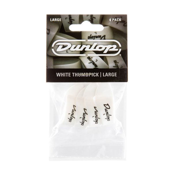 Dunlop Plastic Thumbpick White Large - Player Pack