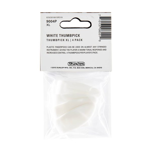 Dunlop Plastic Thumbpick White Extra Large - Player Pack - Image 2