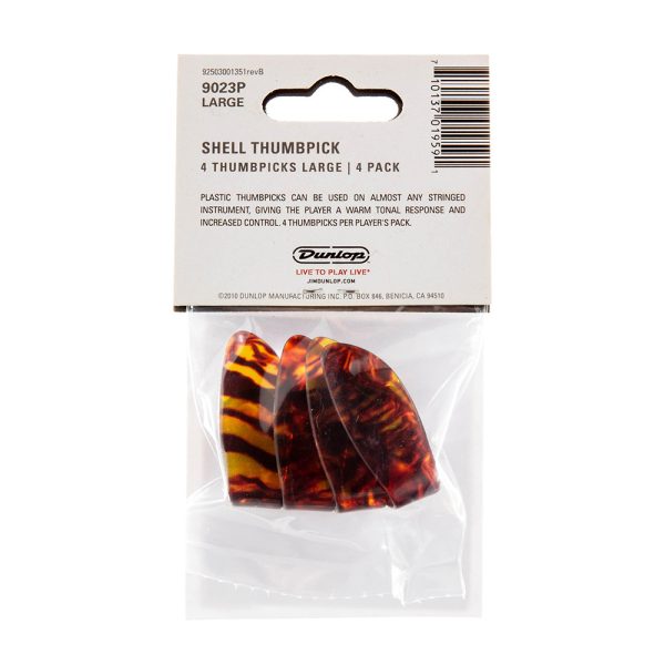 Dunlop Plastic Thumbpick Shell Large - Player Pack - Image 2