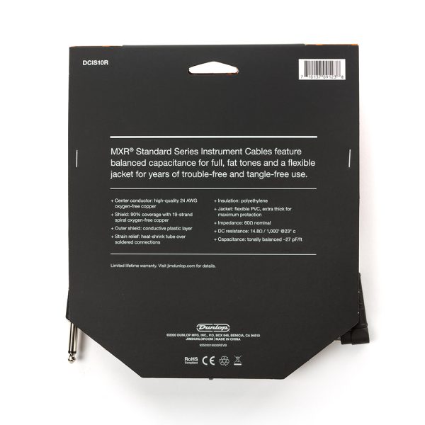 Dunlop MXR Standard Instrument Cable - 10ft Right Angle - Image 3
