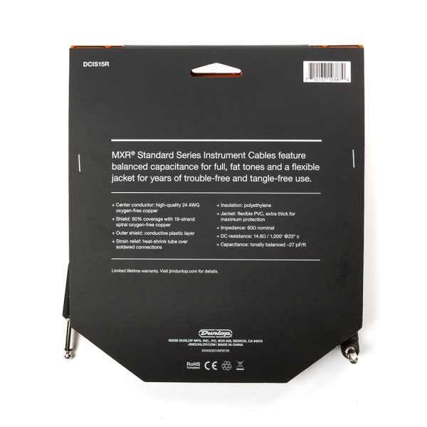 Dunlop MXR Standard Instrument Cable - 15ft Right Angle - Image 3