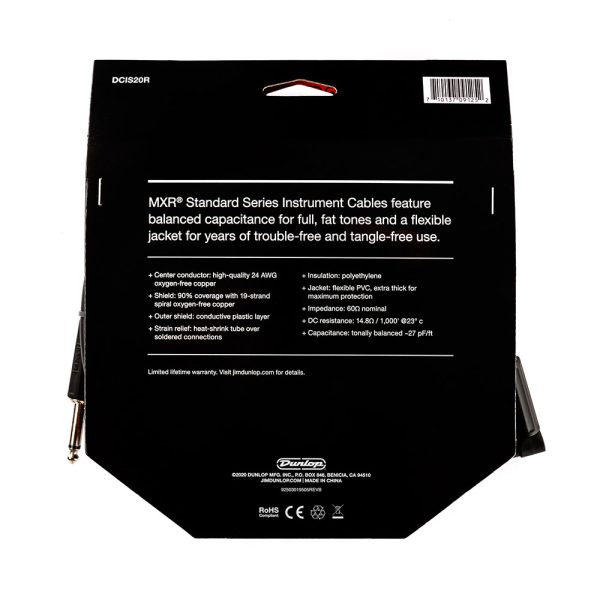 Dunlop MXR Standard Instrument Cable - 20ft Right Angle - Image 3