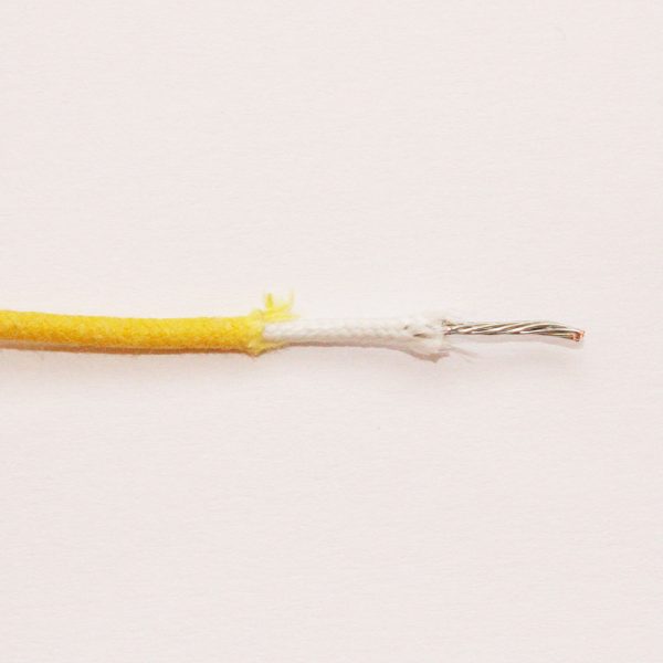 Gavitt Vintage Style Cloth Hook Up Wire - 22 AWG 7 Strand - Yellow - Per Foot