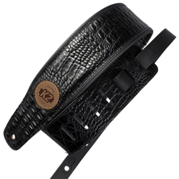 K2 Strap Garment Leather Top 3" Croc Black - K2VTSL59
