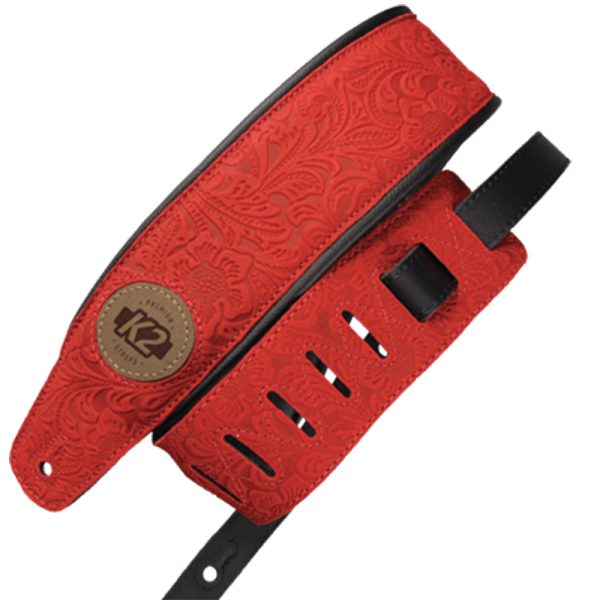 K2 Strap Garment Leather Top 3" Floral Red - K2VTSL87