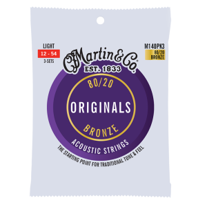 Martin Originals 80/20 Bronze 3 Pack Light ( 12-54 ) M140PK3
