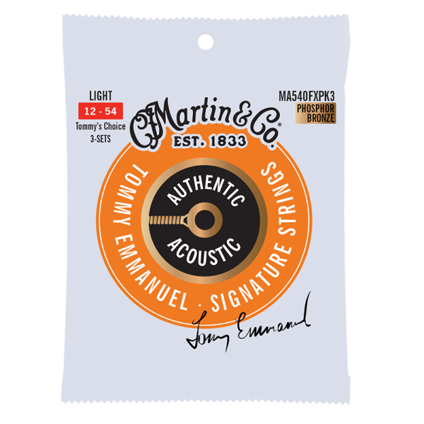 Martin Flexible Core Phosphor Bronze 3 Pack Light ( 12-54 ) MA540FXPK3