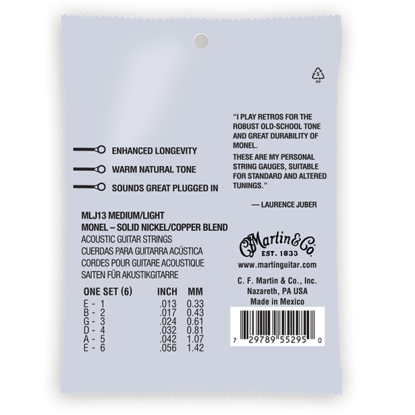 Martin Retro Monel LJ's Choice Medium/Light ( 13-56 ) MLJ13 - Image 2