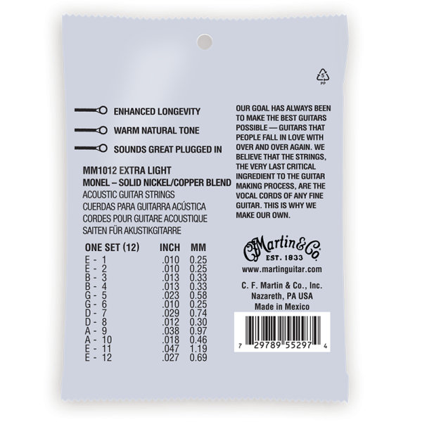 Martin Retro Monel 12 String Extra Light ( 10-47 ) MM1012 - Image 2