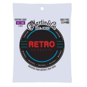 Martin Retro Monel 3 Pack Custom Light ( 11-52 ) MM11PK3