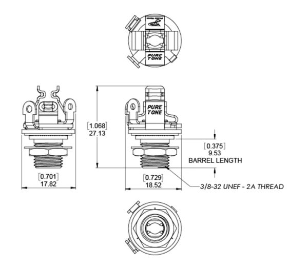 Pure Tone - PT-PTT1G Mono Jack Socket Gold - Image 5