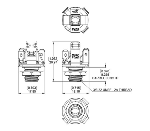 Pure Tone - PT-PTT2 Stereo Jack Socket Nickel - Image 3