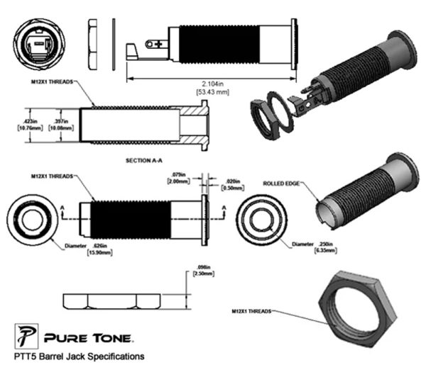Pure Tone - PT-PTT5 Stereo Barrel Jack Nickel - Image 4