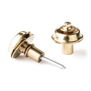 Dunlop Straplock Set - Flush Design - Brass - 1402BR