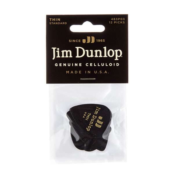 Dunlop Celluloid Classics Standard Black Thin - Player Pack