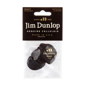 Dunlop Celluloid Tear Drop Black Heavy - Player Pack