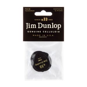 Dunlop Celluloid Tear Drop Black Thin - Player Pack
