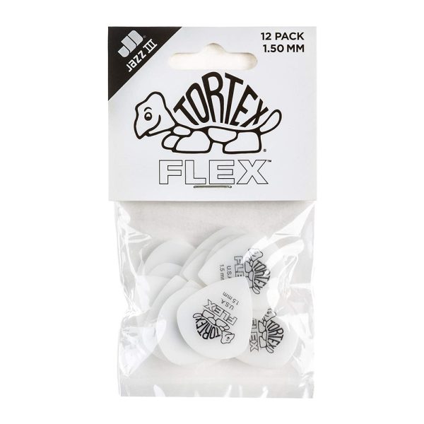 Dunlop Tortex Flex Jazz 1.50mm White - Player Pack