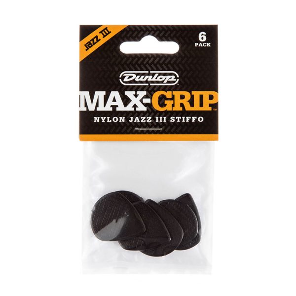 Dunlop Max Grip Jazz III Black Stiffo - Player Pack