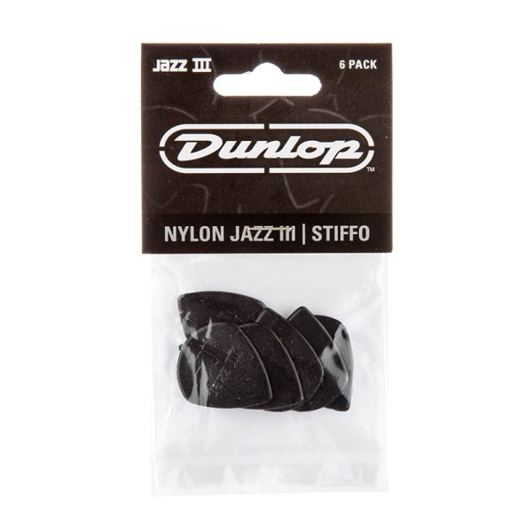 Dunlop Nylon Jazz III Black Stiffo Sharp 1.38mm - Player Pack